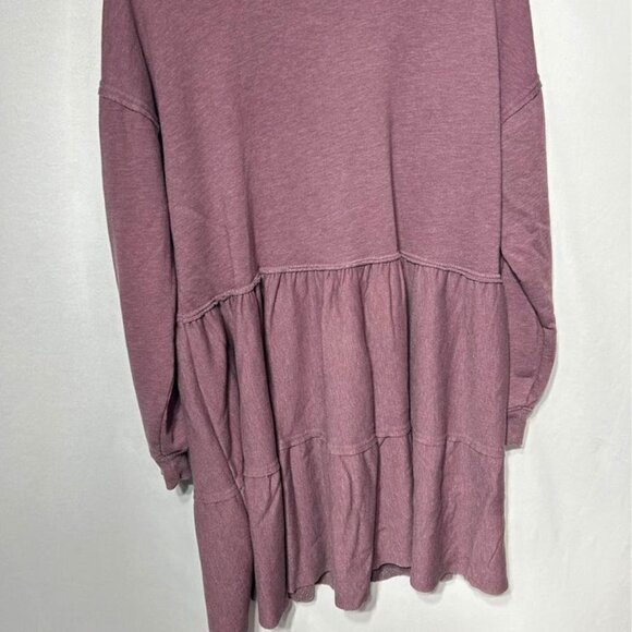 American Eagle ruffle hem, cutout sweatshirt dress. Oversized fit. XS fits like - Picture 2 of 9